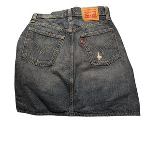 Levi's Dark Blue Denim Mini Skirt with Back Pocket Detail